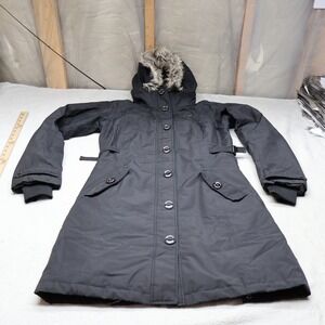 North Face Down Jacket Womens Small Black Waterproof Insulated Long Winter Parka